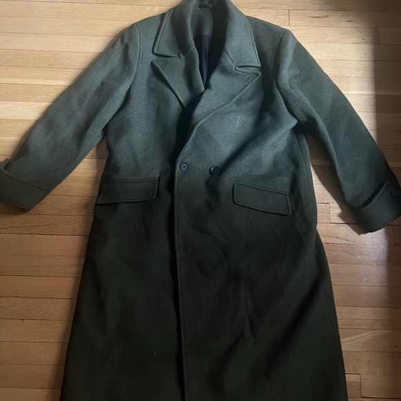 All Saints Mabel Oversized Coat with Double-Breasted Design olive green - Picture 9 of 10